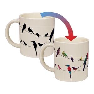 Unemployed Philosophers Guild Birds on a Wire Heat Changing Mug